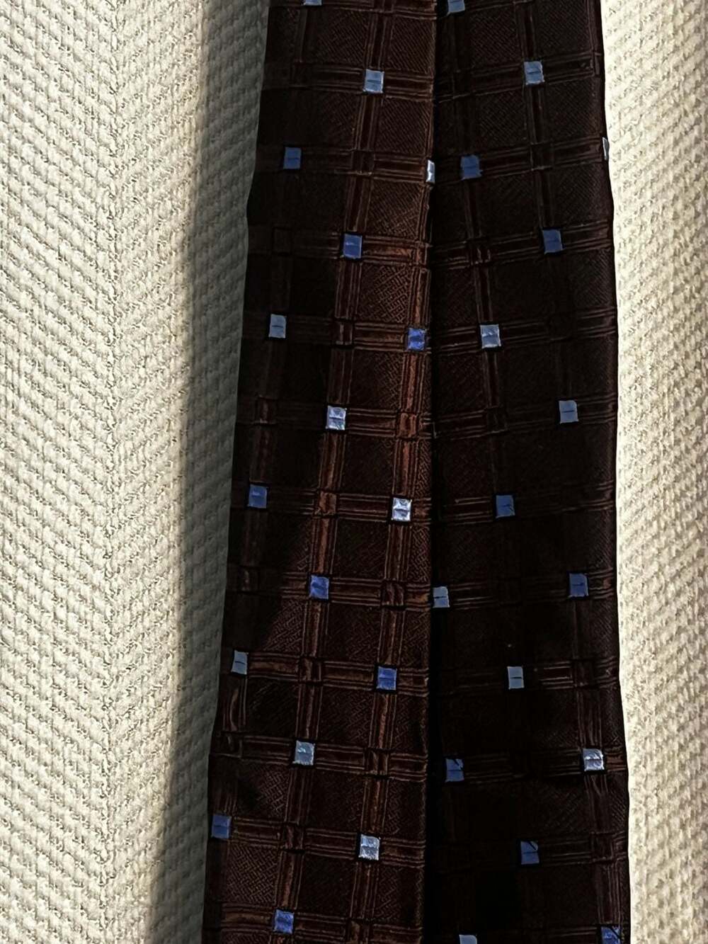 Bugatti Men's Brown Blue Plaid Silk Tie